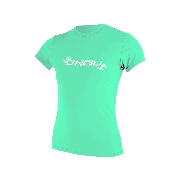 Womens rashguard O'Neill Basic Skins S/S Sun Shirt Lightaqua