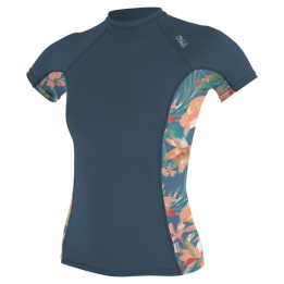 Womens rashguard O'Neill Side Print S/S CopenBlue/PaintedTropical