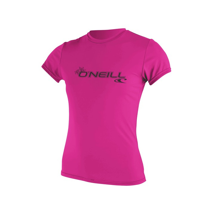 Womens rashguard O'Neill Basic Skins S/S Sun Shirt Fox Pink