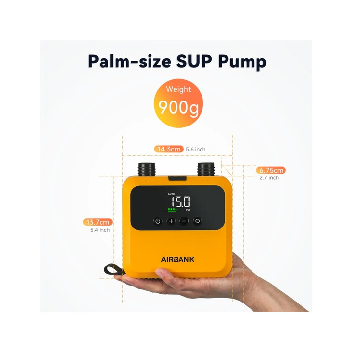Electric pump AIRBANK Pulse Pro for kite, wing, SUP - 20 PSI