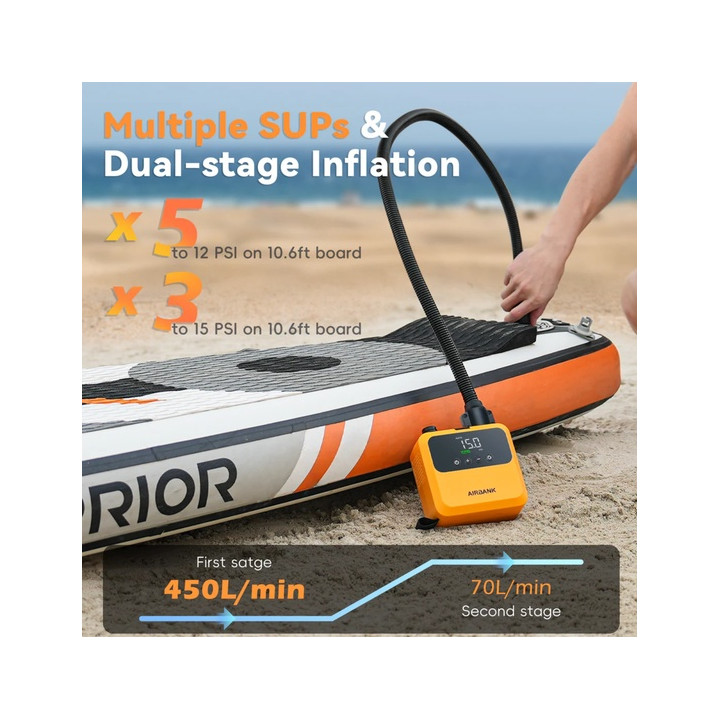Electric pump AIRBANK Pulse Pro for kite, wing, SUP - 20 PSI