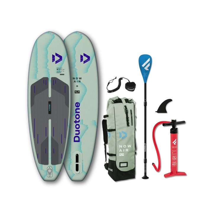 Inflatable SUP board for kids Duotone Now Air SLS 7'10 - package with paddle