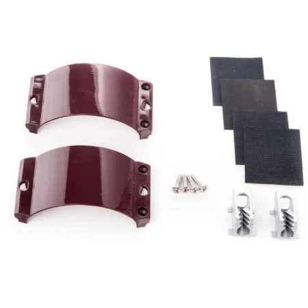 UNIFIBER 2x Clamcleat CL244/S1 Aubergine Strap, 4x  Screws, 4x Rubber UF053010017