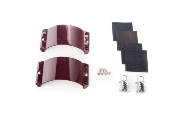 UNIFIBER 2x Clamcleat CL244/S1 Aubergine Strap, 4x  Screws, 4x Rubber UF053010017