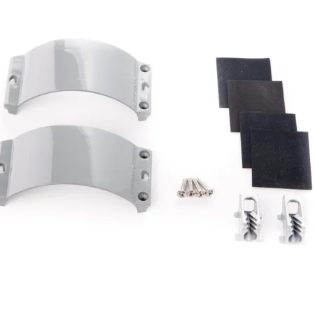 UNIFIBER 2x Clamcleat CL244/S5 Ash Grey Strap, 4x  Screws, 4x Rubber UF053010015