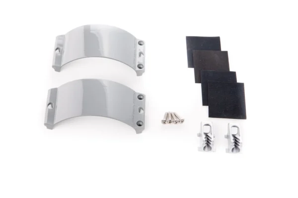 UNIFIBER 2x Clamcleat CL244/S5 Ash Grey Strap, 4x  Screws, 4x Rubber UF053010015