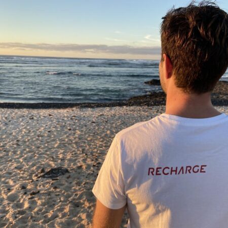 RECHARGE Majica Recharge kratki rokavi - bela RET